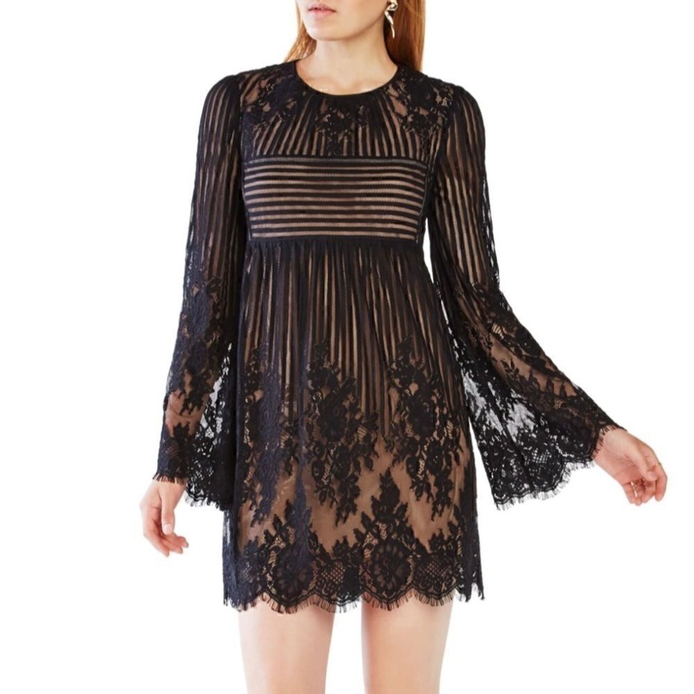 BCBGMAXAZRIA Luann Lace Babydoll Dress,